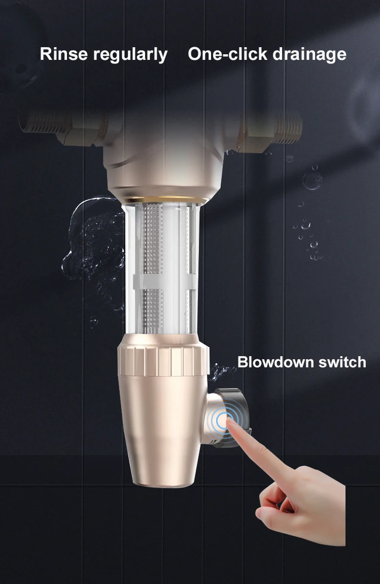 40 Micron Stainless Steel 304 Water Filter Big Flow Rate Pre Wasserfilter Pipe with Scraper