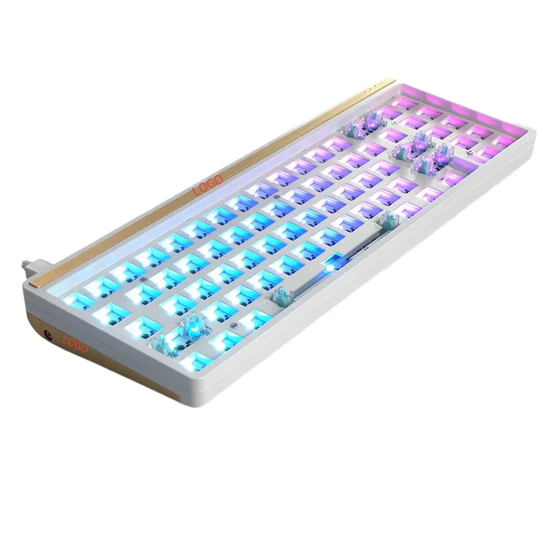 Full Set of 71-Key White Black Transparent Mechanical Keyboard Fabrication Services Product