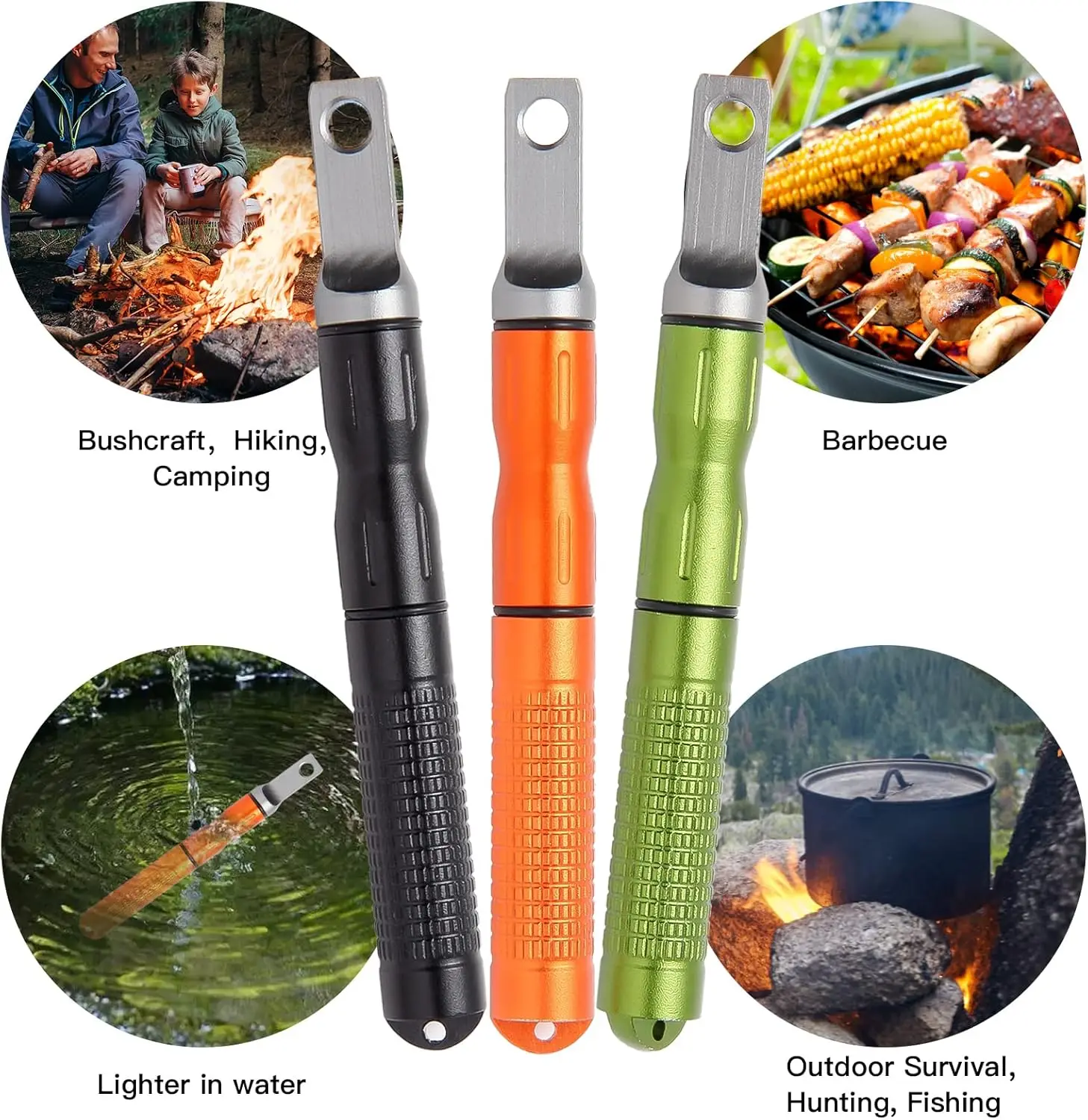 Anthrive Outdoor Survival Hiking WaterproofMagnesium Flint Fire Lighter Stick Starter Steel Striker Fire Starter Lighter