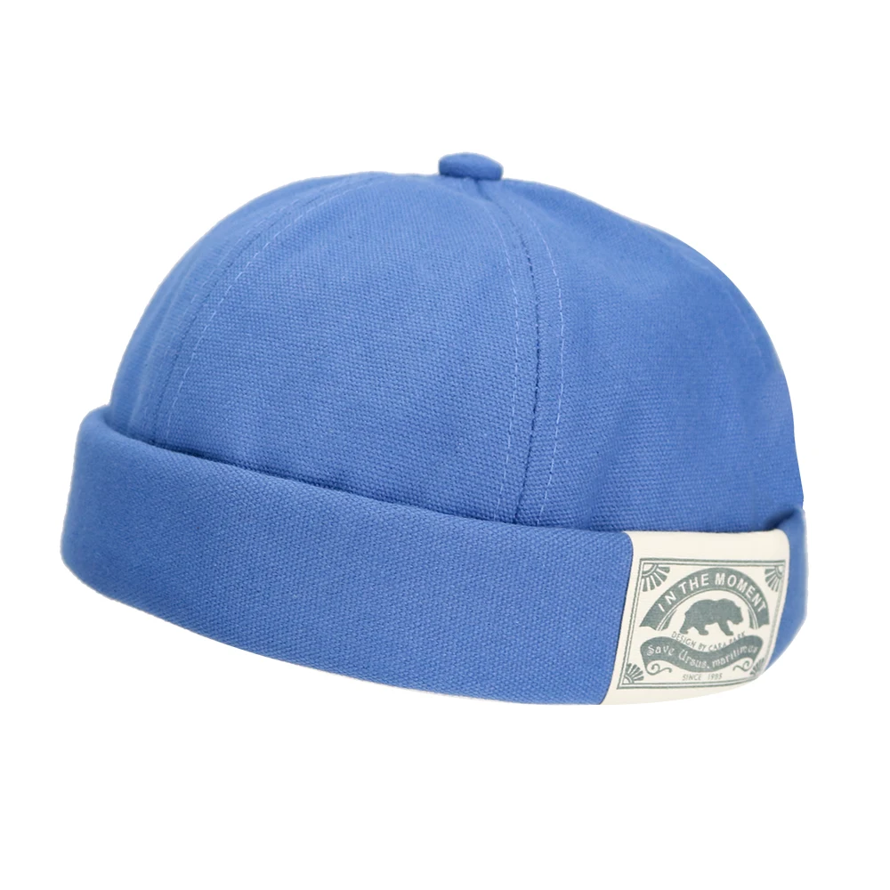 VCANFASHION french brimless cap custom embroidery without brim men women cotton brimless cap designed docker hat unisex