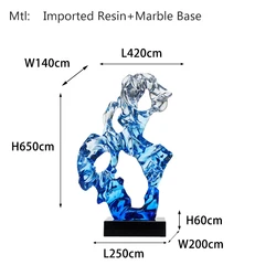 Custom-made Wholesale Resin Decoration Luxury Resin Crafts For Living Room Hotel Furniture Ornament Transparent Art Craft