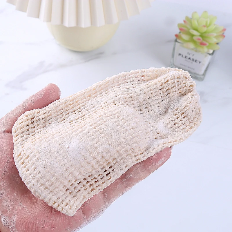 Eco-Friendly 100% Cotton Soap Mesh Bag With Drawstring Handle Soap Packaging Saver Pouch Net Bag For Shower