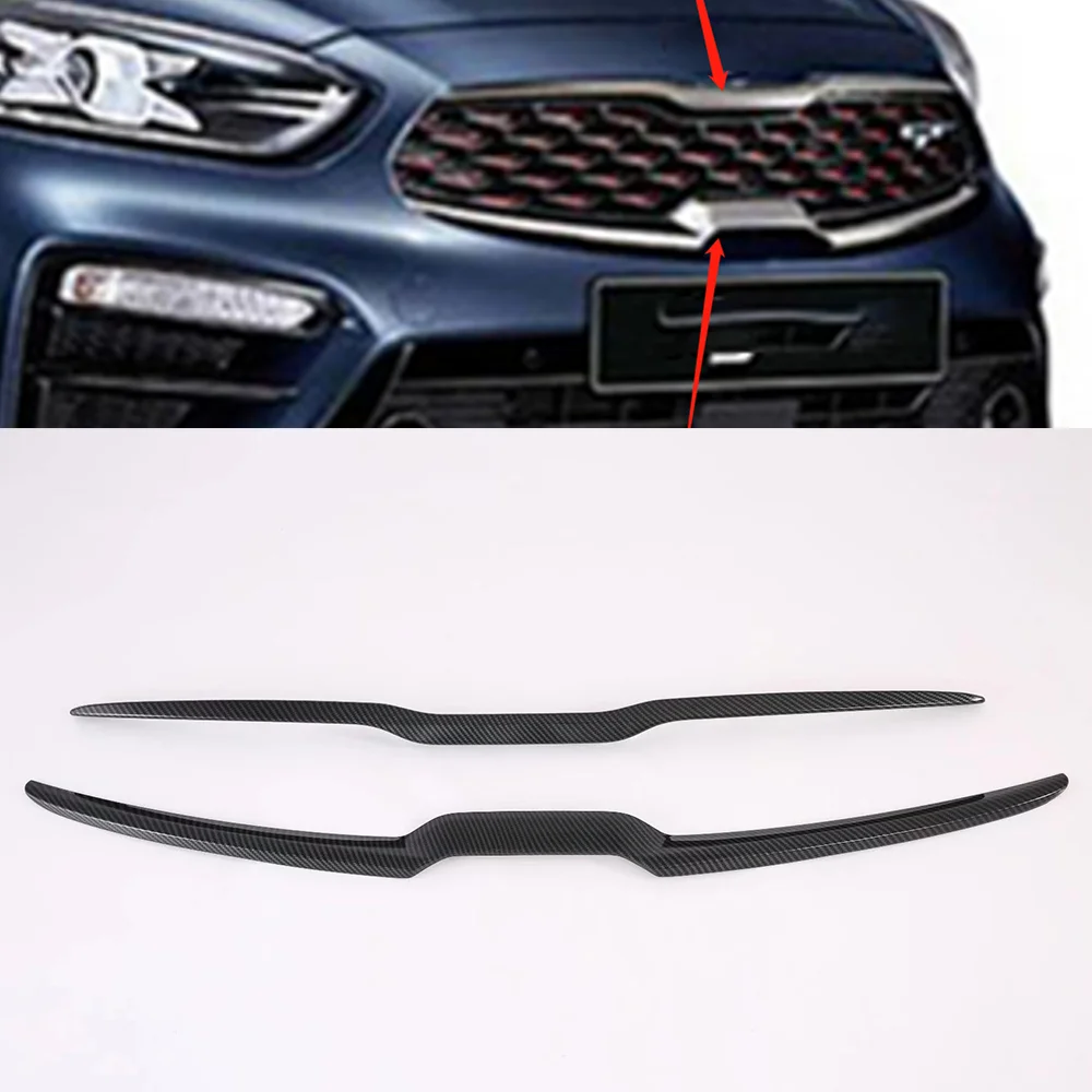 Car Body Kit Upgrade Accessories Auto Carbon Fiber Pattern Front Machine Cover Lip Protector Grille Trim For KIA Cerato K3 2019