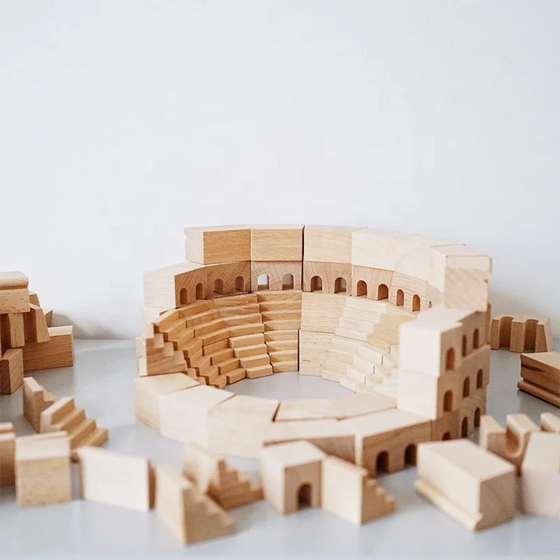 
Beech Big Building Blocks Toys for Kids Arts and Crafts Roman Colosseum and Russian Church Geek Wooden Color Box Unisex 1set 