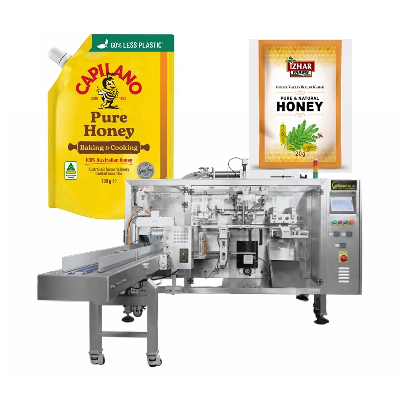 Automatic 15-200g honey packing aluminium pouch filling packaging machine