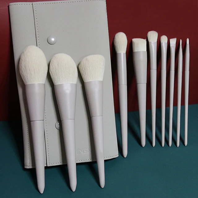 LS 2022 brush make set up 10pcs Custom Private Label Luxury Wholesale wood handle foundation Cosmetic makeup brushes