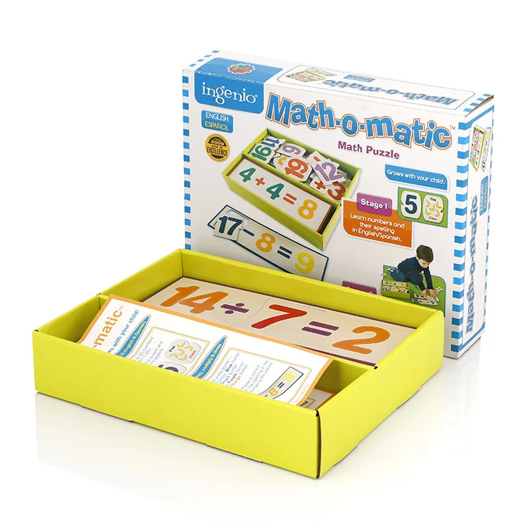 custom educational kids learning puzzle game math card game