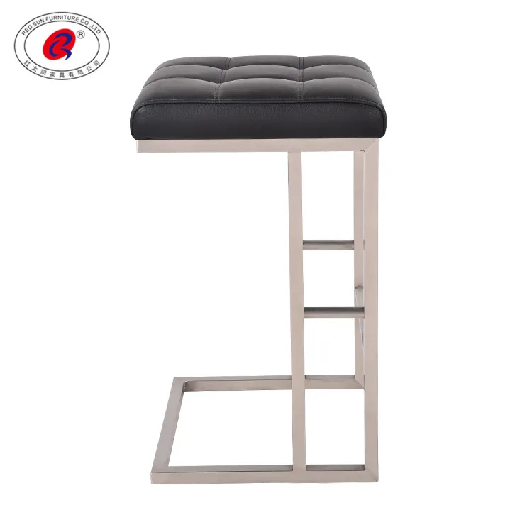 RED SUN 26 inches Two Bar Stool Counter Height Bar Stools with Footrest rectangular Backless Kitchen Dining Cafe Chair