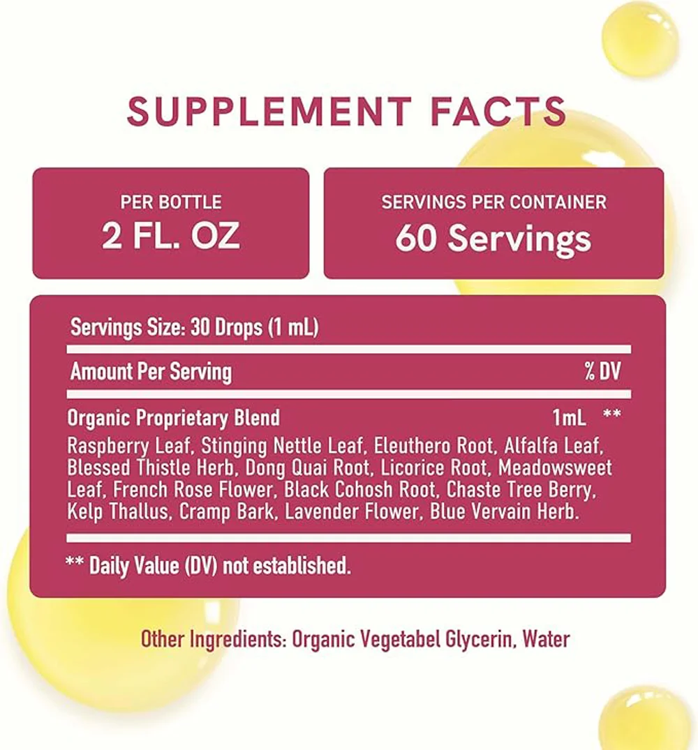 Hormone Balance Liquid Drops | With Red Raspberry Leaf  | Protect Women Healthy Herbal Support Tincture