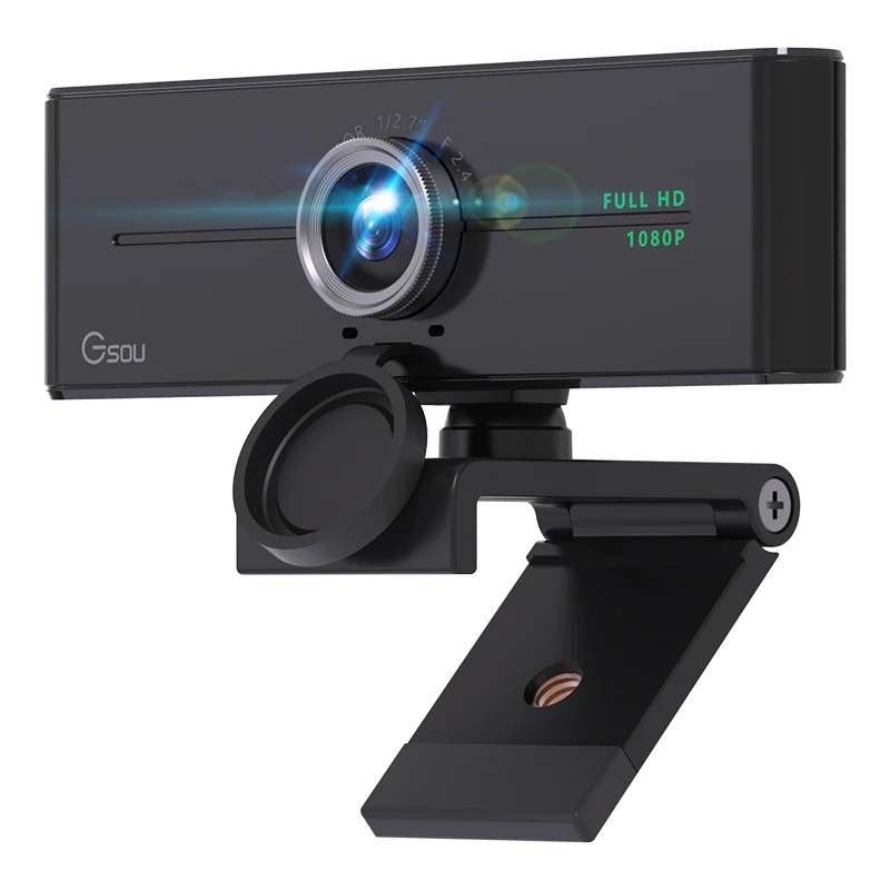 
1080P Web Camera HD Webcam with Microphone & Privacy Cover, 2021 Gsou USB Computer Camera, 77 degree Wide Angle for Zoom Skype 