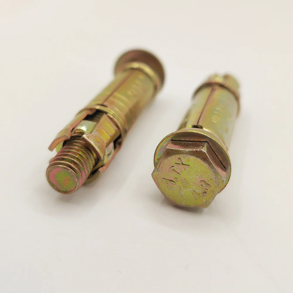 Zinc plating yellow carbon steel 3pcs 4pcs fix anchor bolt/rawl bolt