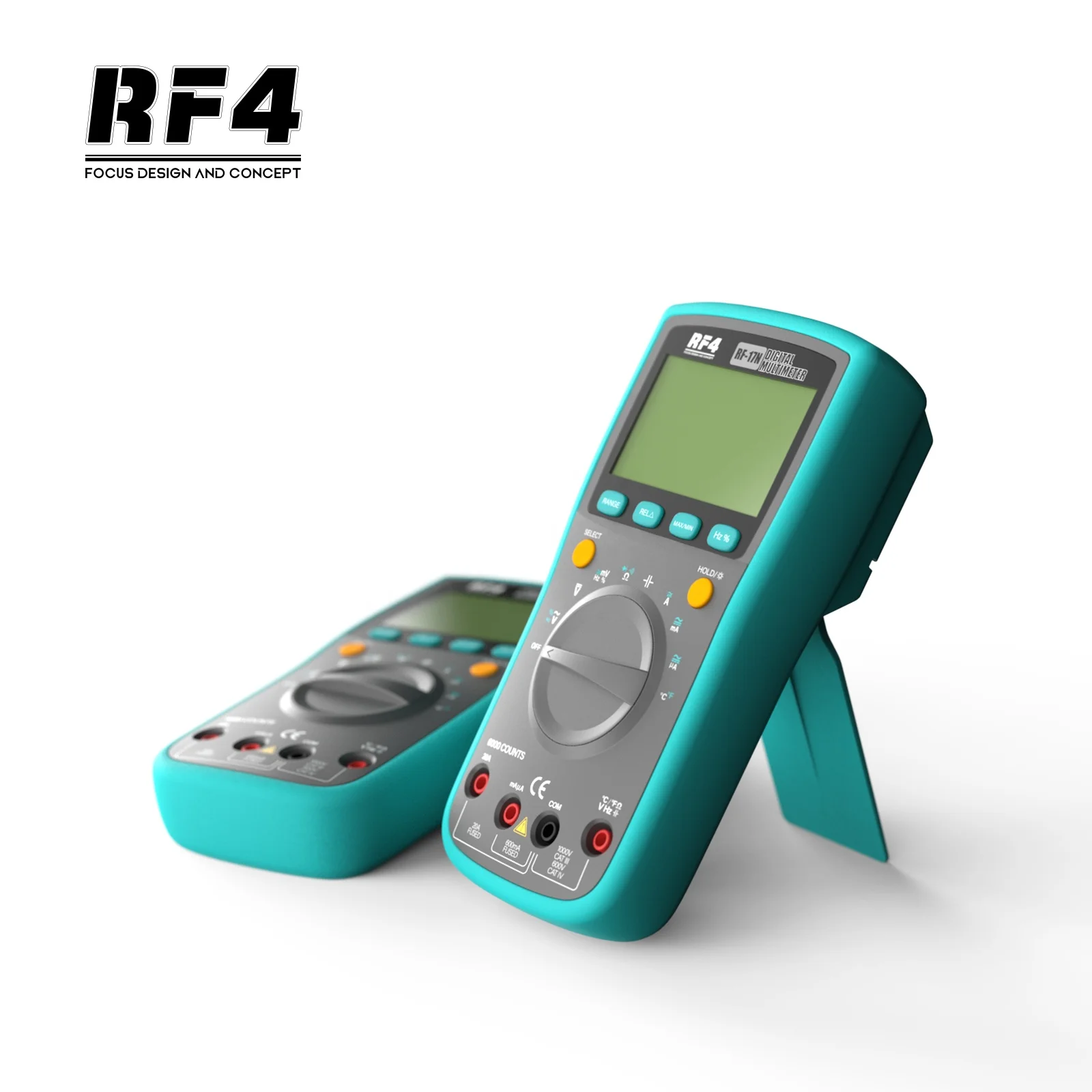 RF4 Handheld Digital Multimeter LCD Backlight Portable AC/DC Ammeter Voltmeter Ohm Voltage Tester Meter Multimetro