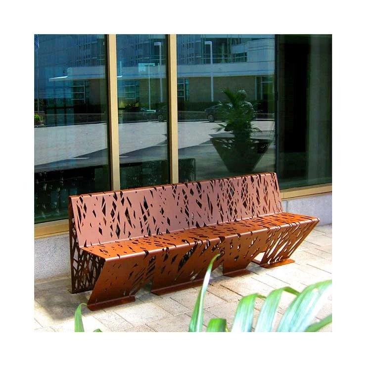 Metal Seat Park Corten Steel Garden Bench For The Feet Of The Park Bench From Outside Furniture