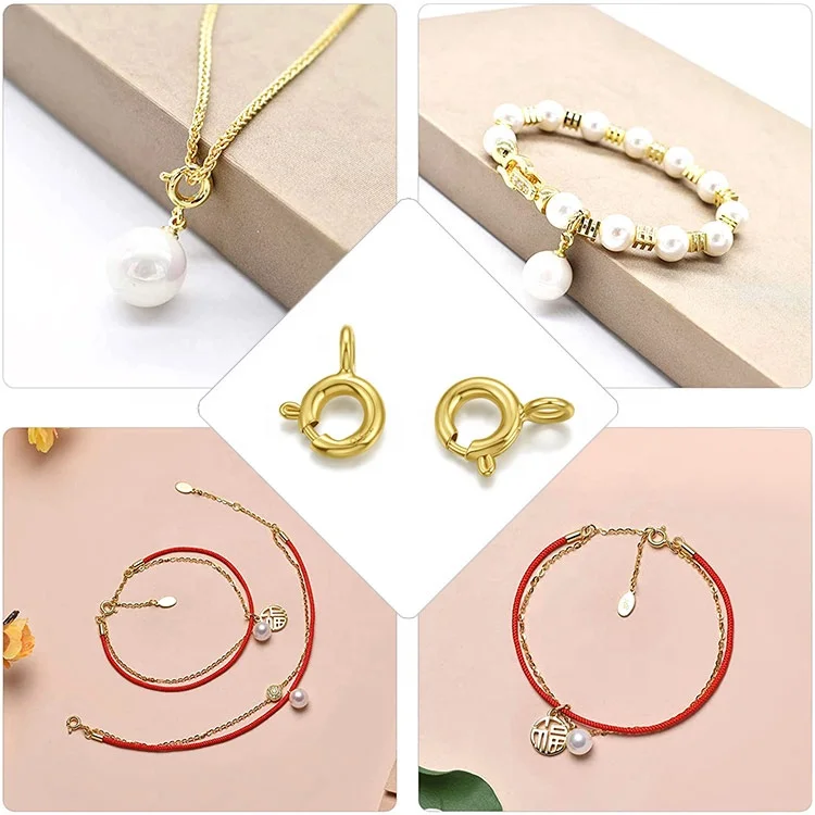 5.5mm Spring Clasp Jewelry Clasps Lock  18k Gold Jewelry Clasp