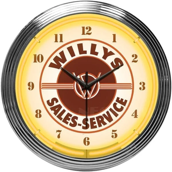 China suppliers drop shipping custom neon lights sign advertising wall custom neon clock Jeep glass neon wall clock