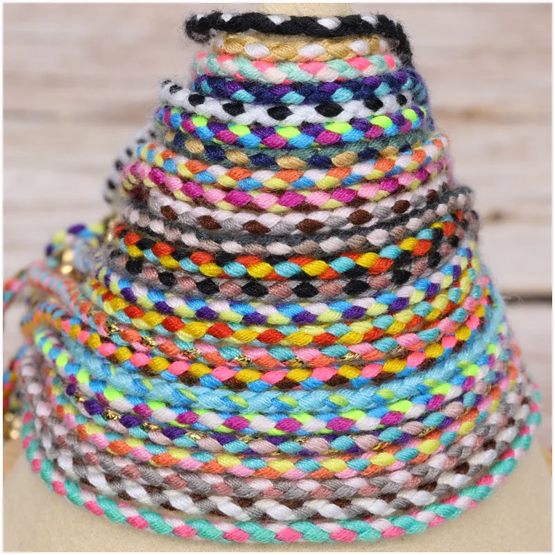 Bracelet Weaving Men And Women Literature Play Accessories Tibetan Cotton Rope Copper Beads Tassels Adjustable Woven Bracelet