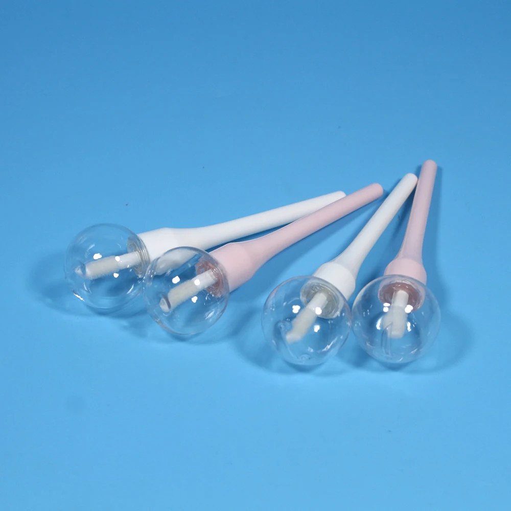 6ml Empty lollipop lip gloss tube plastic cosmetics packaging white and pink lip gloss tube