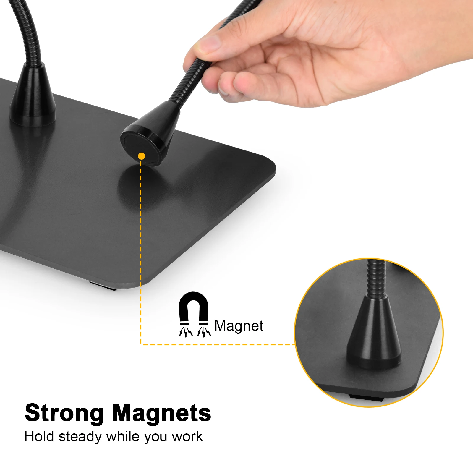 Пайка PCB держатель для сварки Руки помощи тепла темно-серая оправа 4 шт. Магнитный Гибкая рука зажим с тяжелой база