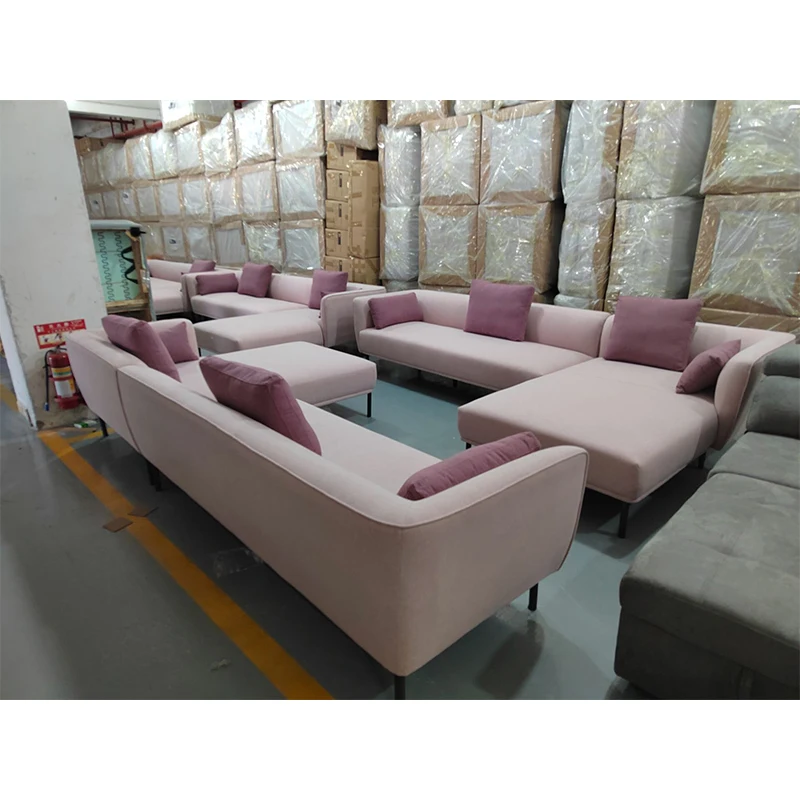 Wholesale customization Contemporary Living Room Furniture L Shape Facric Lounge Sofa Couch Modern Sectional Sofa