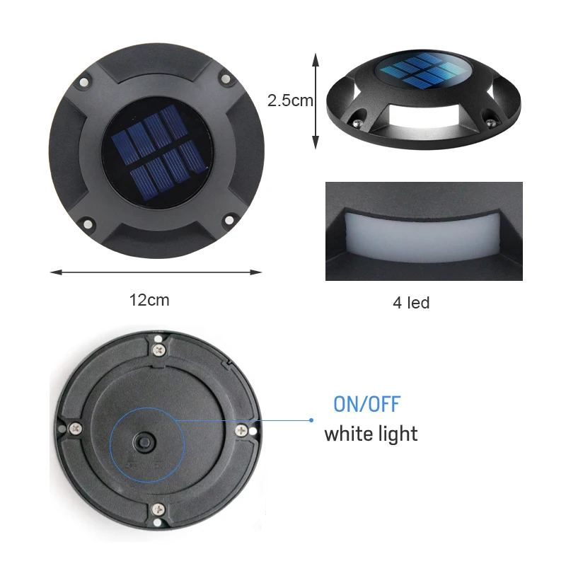 2 Color Modes Outdoor Solar Powered Wireless Waterproof dock lights Warming Step LED Deck Solar Driveway Lights