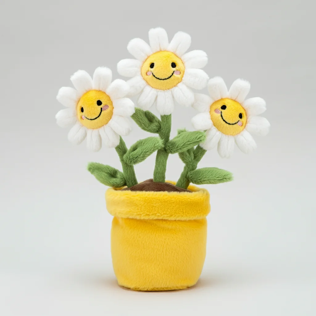 2024 Новый дизайн маленькая Маргаритка плюшевое растение милое украшение для дома подарок детей и девочек символический день рождения оптом