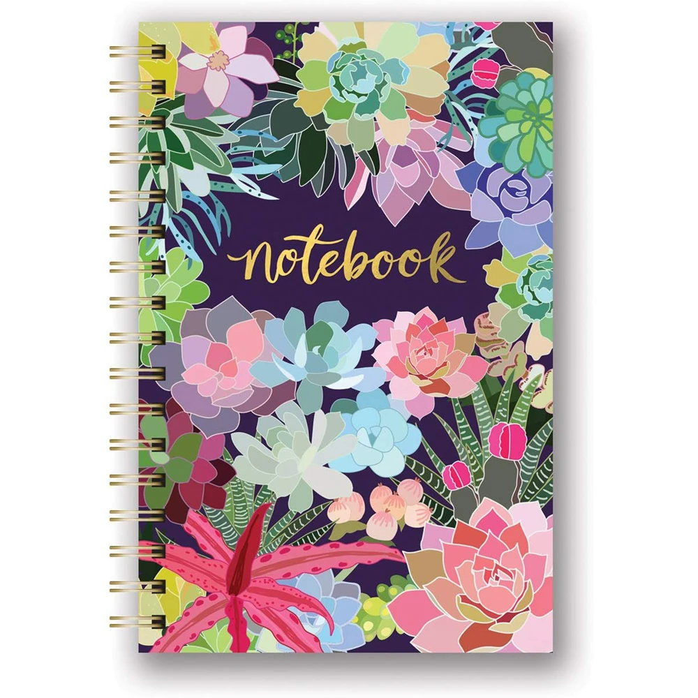 Fancy Floral Hard Cover University Spiral Diary Journal Bound Notebook