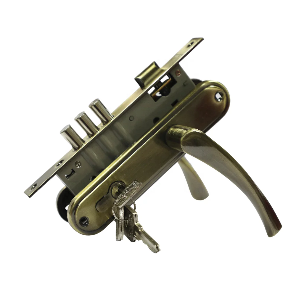 Aluminium Handle And Steel Plate Mortise Door Lock Door Handle Lever