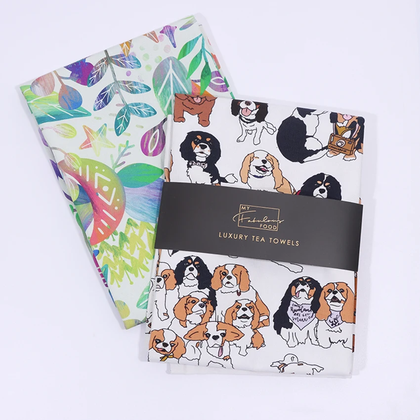 HOSHOM 2024 stocked printed polyester 350gsm sublimation blank plain waffle kitchen tea towel hand for heat press printing