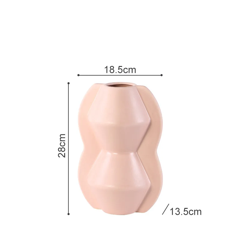 New Products Handmade Table Decoration  Egg Yo-Yo Barbel Shape Colourful Ornaments Model Ceramic Vase