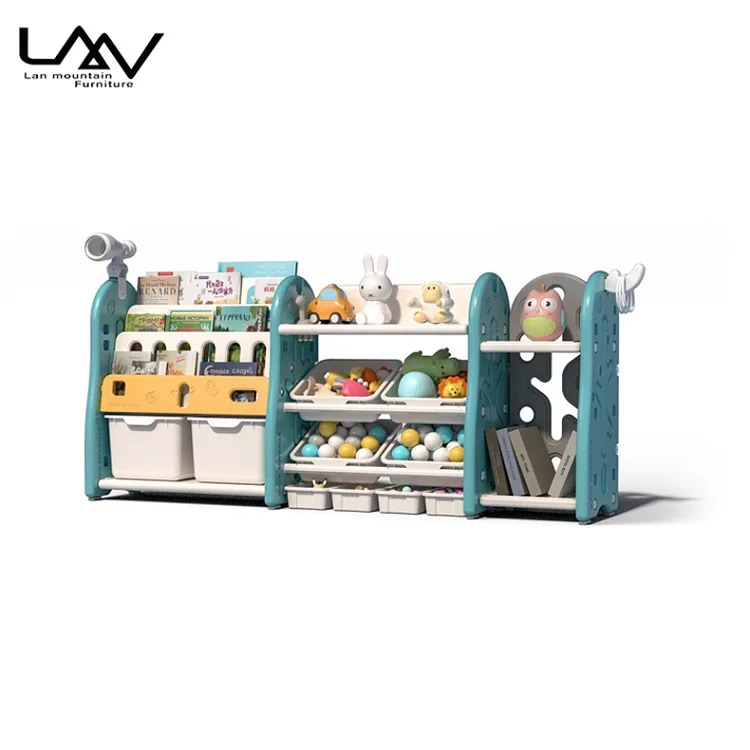 Custom Plastic Kids Furniture Movable Baby Chest Corner Cupboard Rack Drawer Toys Storage Children Cabinets For Kindergarten Use