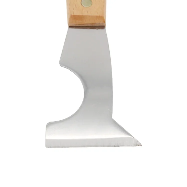 Custom stainless steel paint scraper mirror polished beech wood handle putty knife