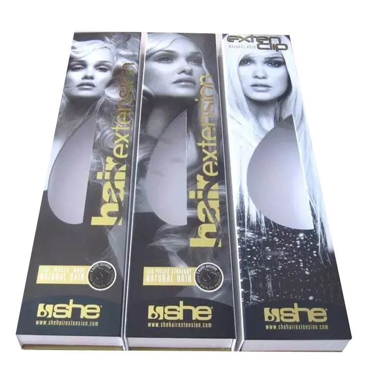 Customizable Wig Packaging Box Hanging Gift Box Custom Window Display Wig Gift Box Hanging Packaging Carton