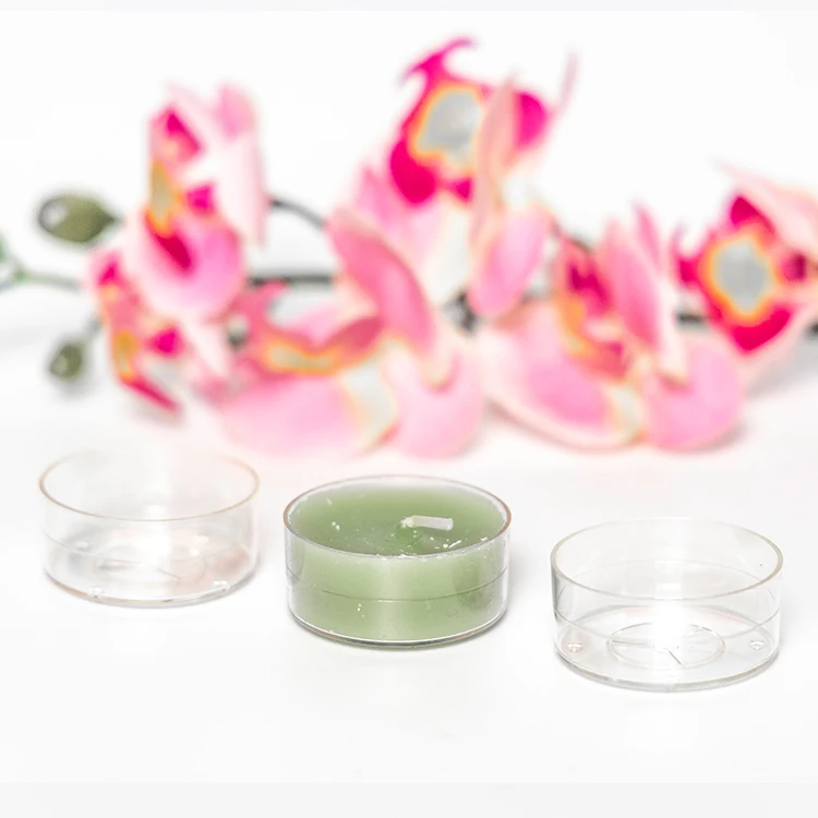 pc7 plastic round shape empty tealight candle