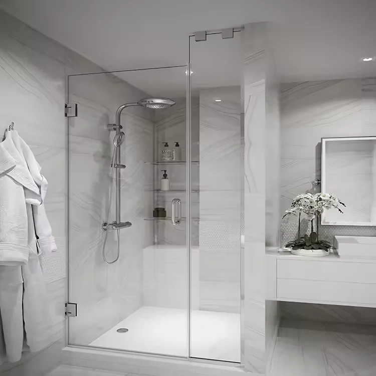Partner Glass Corner Bath Screen Cubicle Cabin Double Sliding Bathroom Tempered Glass Shower Room Enclosure Frameless