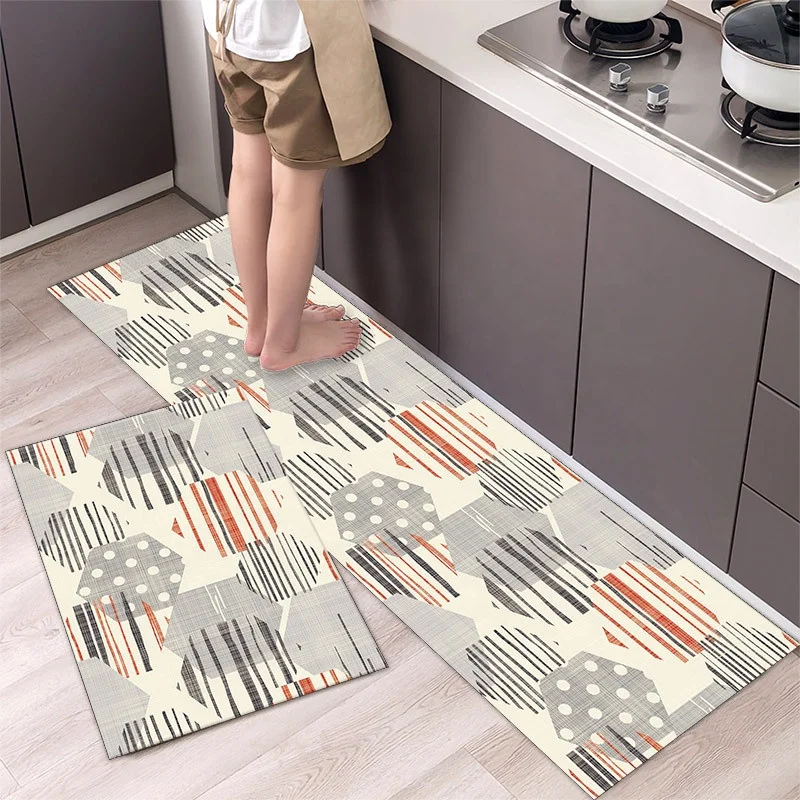 Notdic Anti Slip 2 Piece Kitchen Floor Carpet Rugs And Mats Set Waterproof Cushioned Kitchen Floor Carpet Mats