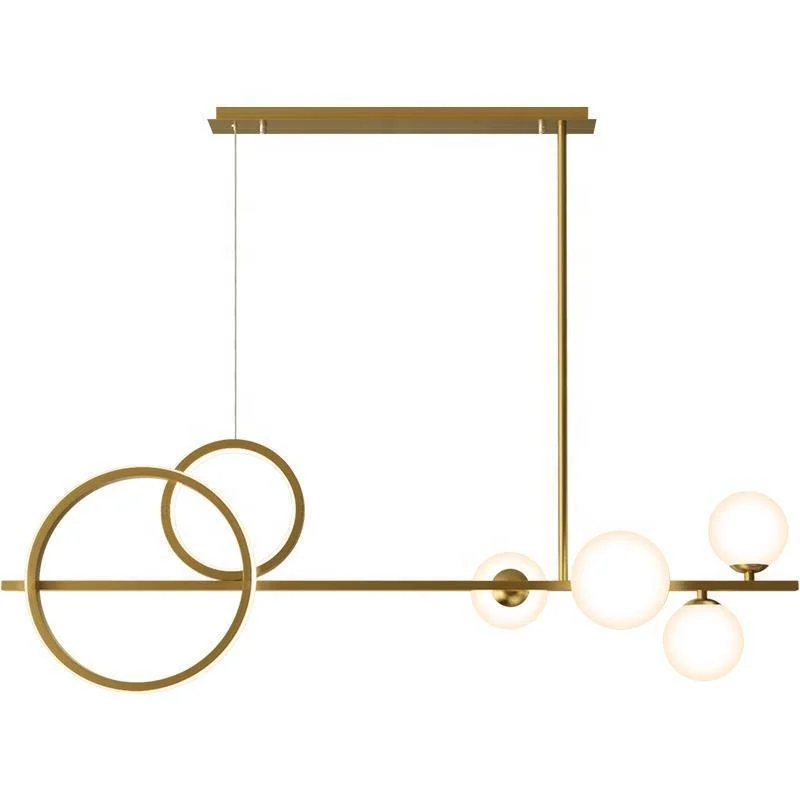 Modern contracted light luxury word restaurant chandelier long magic bean Nordic wandering earth planet chandelier