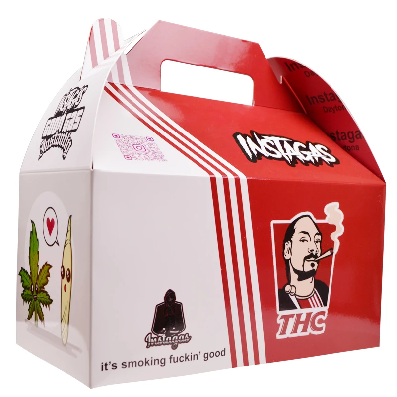 Custom Takeaway Fried Chicken Box Fast Food Packaging  French Fries Packaging Burger Fry Chicken Paper Boxes With Handle