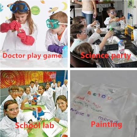 ISO13485 Certified Disposable Cheap Non-woven Children Lab Coat Visitor Coats for Kids