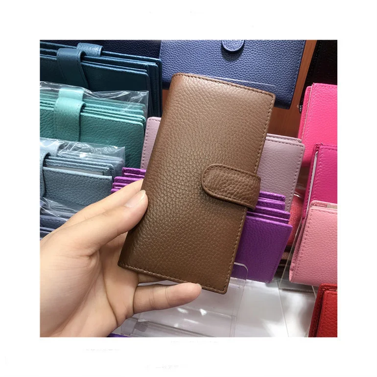 Personalized Custom Genuine Leather Long Vintage Travel Wallet Business Card Holder