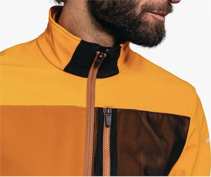 Outdoor Bike Softshell Jacket with a Mix of Materials Yellow