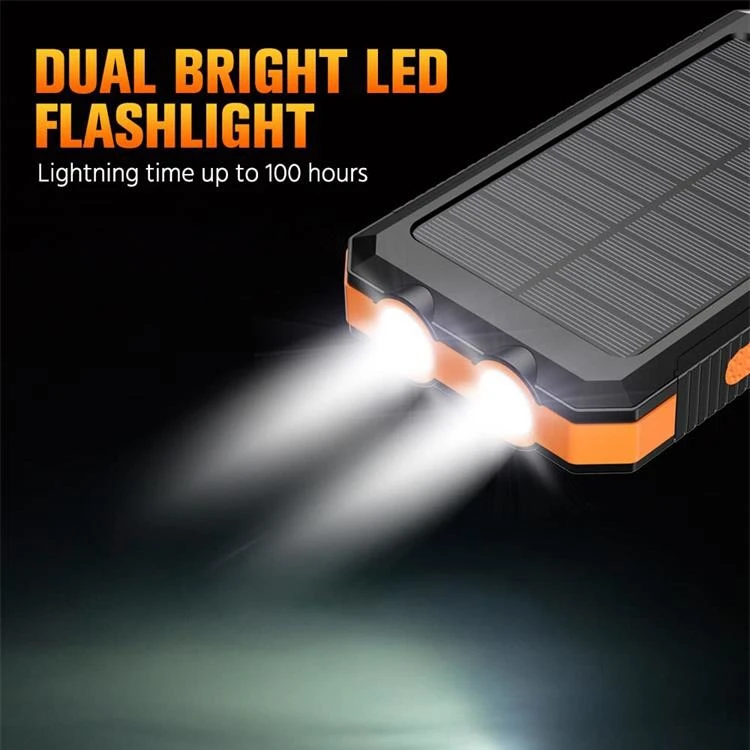 Waterproof Outdoor Solar Charger  Solar Power Bank With Led Lights Solar Charger Solar Power Bank With Flashlight