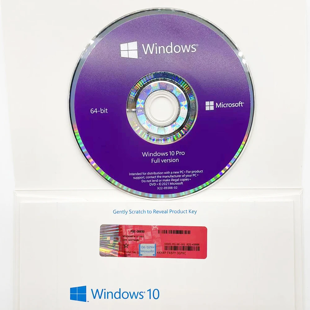 Горячая Распродажа Windows 10 pro OEM DVD полный пакет
