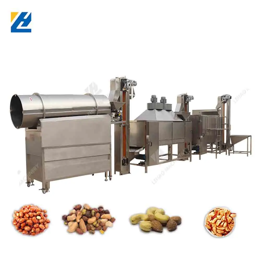 Roller seasoning machine nut roasting and drum seasoning production line cashew roasting and seasoning line