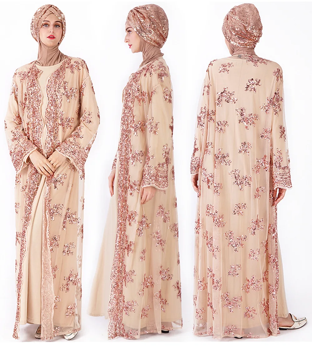 Muslim high-density sequin embroidery Dubai travel Middle East clothing 2-piece set