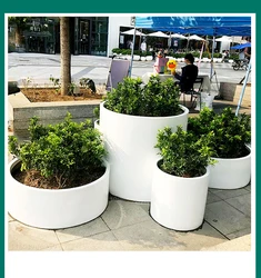Fiberglass modern bulk wholesale large round planters outdoor flower pots