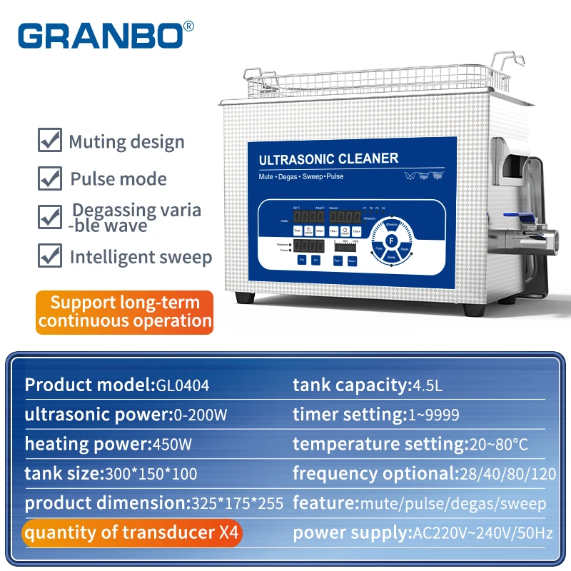 Ultrasound Cleaner 4.5L Ultrasound Cleaner For Glasses Jewelry Teeth Brush Glasses Ultrasonic Cleaner With Ultra Sonic