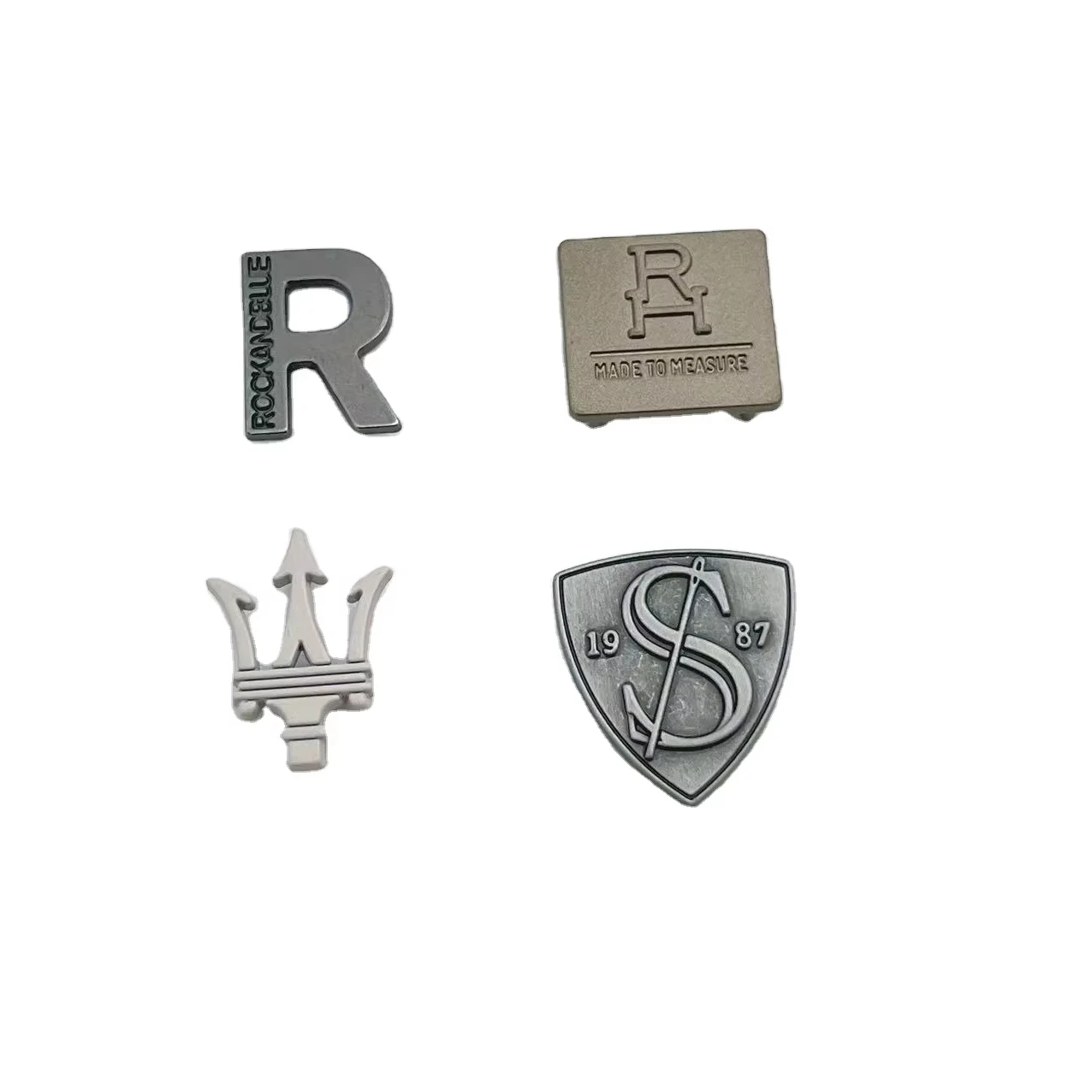 Customized Hardware Embossed Metal Tag With Brand Logo Tags Metal Clothing Labels For Clothing