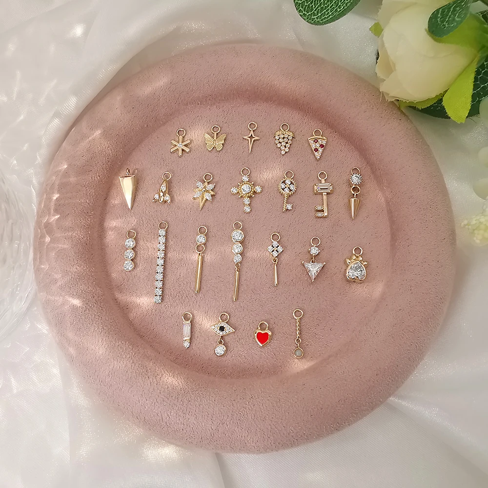 Personalized Pendant OEM ODM Opal Custom AU585 Jewelry Accessories 14K Solid Gold Jewelri Earring Diy Charm