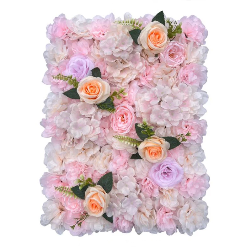 Customized Artificial Silk Roses Flower Wall Backdrop Faux Red Flower Wall Panels Background Fake Flowers Wall For Wedding Decor