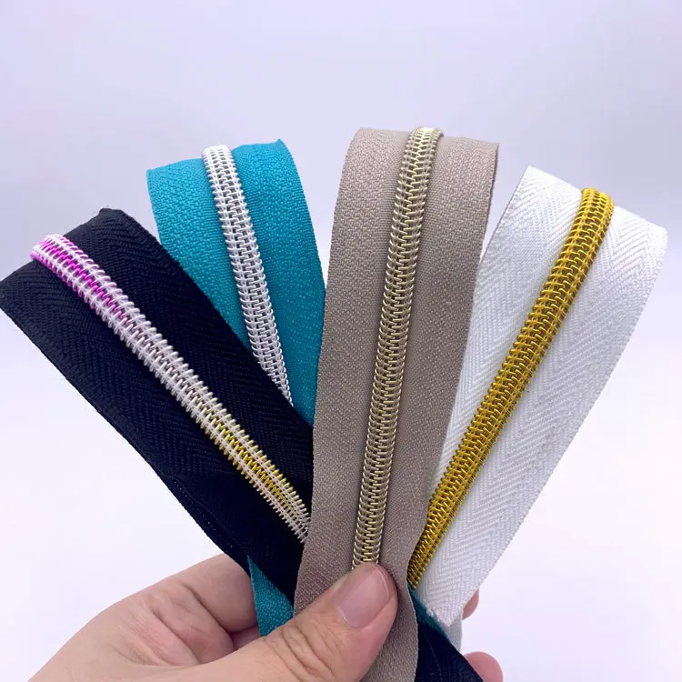 Экологически чистая нейлоновая молния от производителя, необычная #5 открытая нейлоновая молния с цветными зубцами, пластиковая молния для одежды
